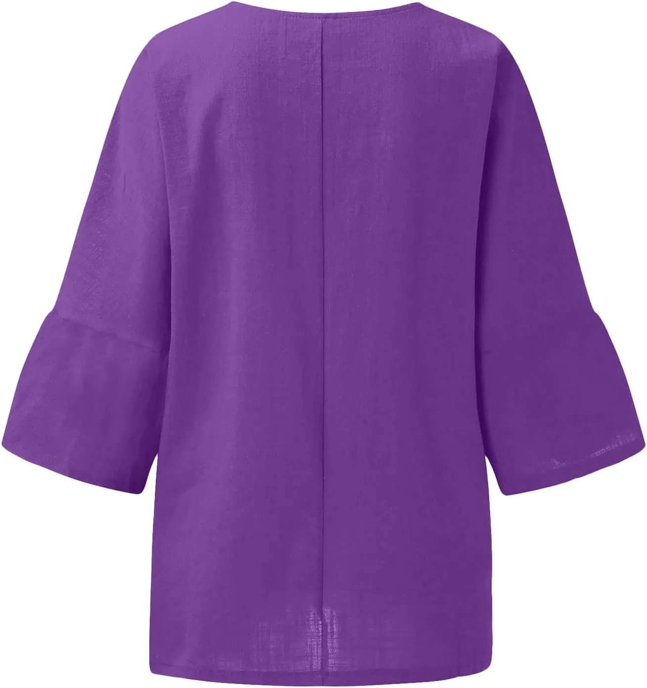 Summer Tops for Women Trendy Beach Plus Size 3/4 Sleeve Cotton Linen Shirts Blouse Crewneck Gauze Tops Casual Clothes