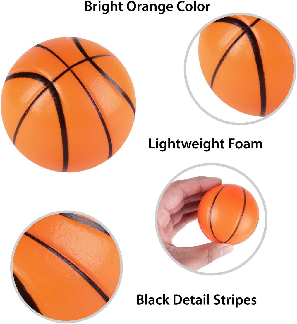Super Z Outlet Mini Foam Sports Balls for Kids Adults Mini Baseball Football Basketball Soccer Stress Toy Game Party Decoration (Basketball) - Pack of 24