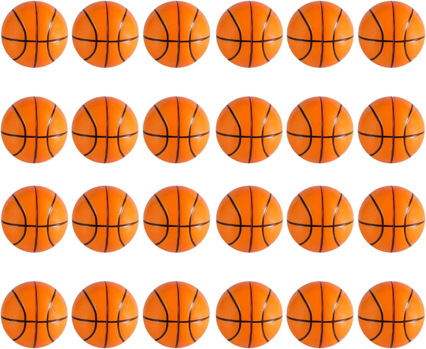 Super Z Outlet Mini Foam Sports Balls for Kids Adults Mini Baseball Football Basketball Soccer Stress Toy Game Party Decoration (Basketball) - Pack of 24