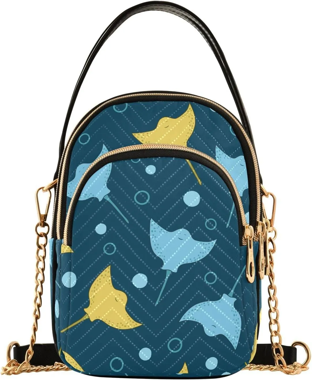 susiyo Stingray Small Crossbody Bags Shoulder Bag for Women Multi Zipper Stylish Ladies Messenger Bags Phone Purse Handbag Wallet