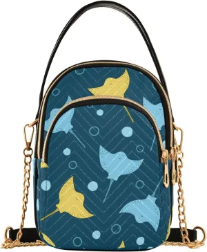 susiyo Stingray Small Crossbody Bags Shoulder Bag for Women Multi Zipper Stylish Ladies Messenger Bags Phone Purse Handbag Wallet