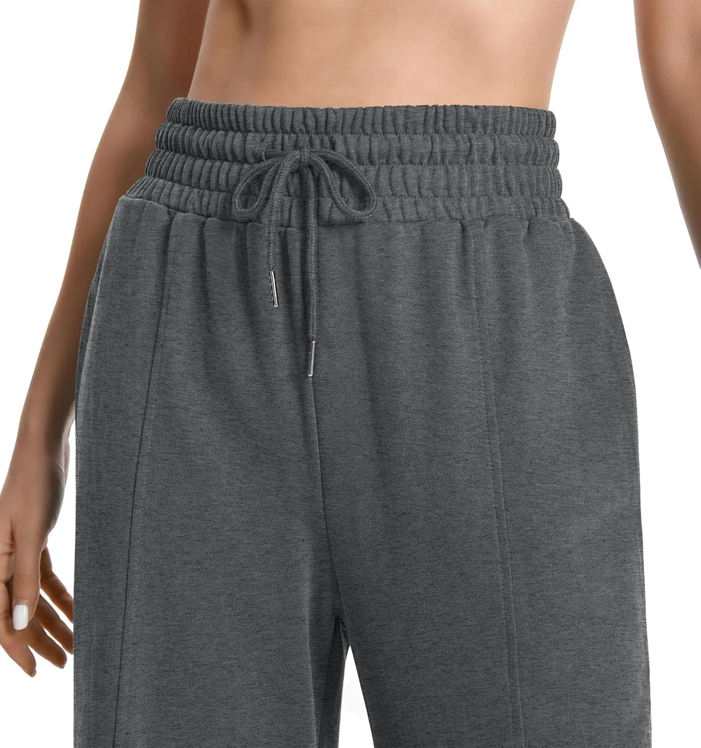 Sweatpants Women High Waist Straight Leg Womens Sweat Pants Pockets Drawstring Cotton Casual Pants