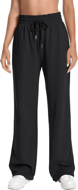 Sweatpants Women High Waist Straight Leg Womens Sweat Pants Pockets Drawstring Cotton Casual Pants