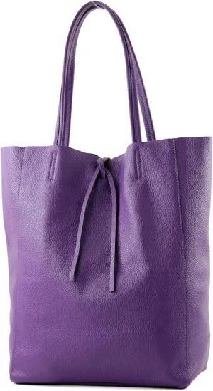 T163 - Ital. Large shopper bag with leather inner pocket