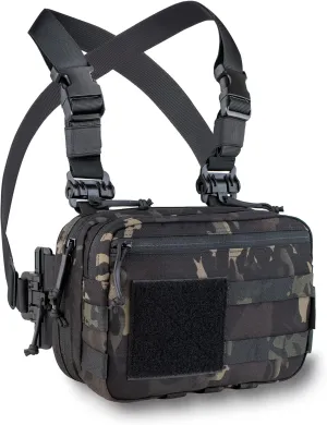 Tactical Chest Rig Bag Concealed Carry CCW Pack Molle Pouch IFAK EMT Medical Organizer for Outdoor Hunting Shooting Hiking with Quick Release Harness