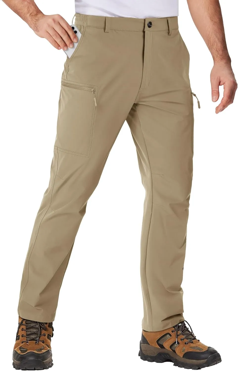 TACVASEN Men's Hiking Cargo Pants with 6 Pockets Lightweight Water Resistant Quick Dry Travel Work Pants Tactical Outdoor