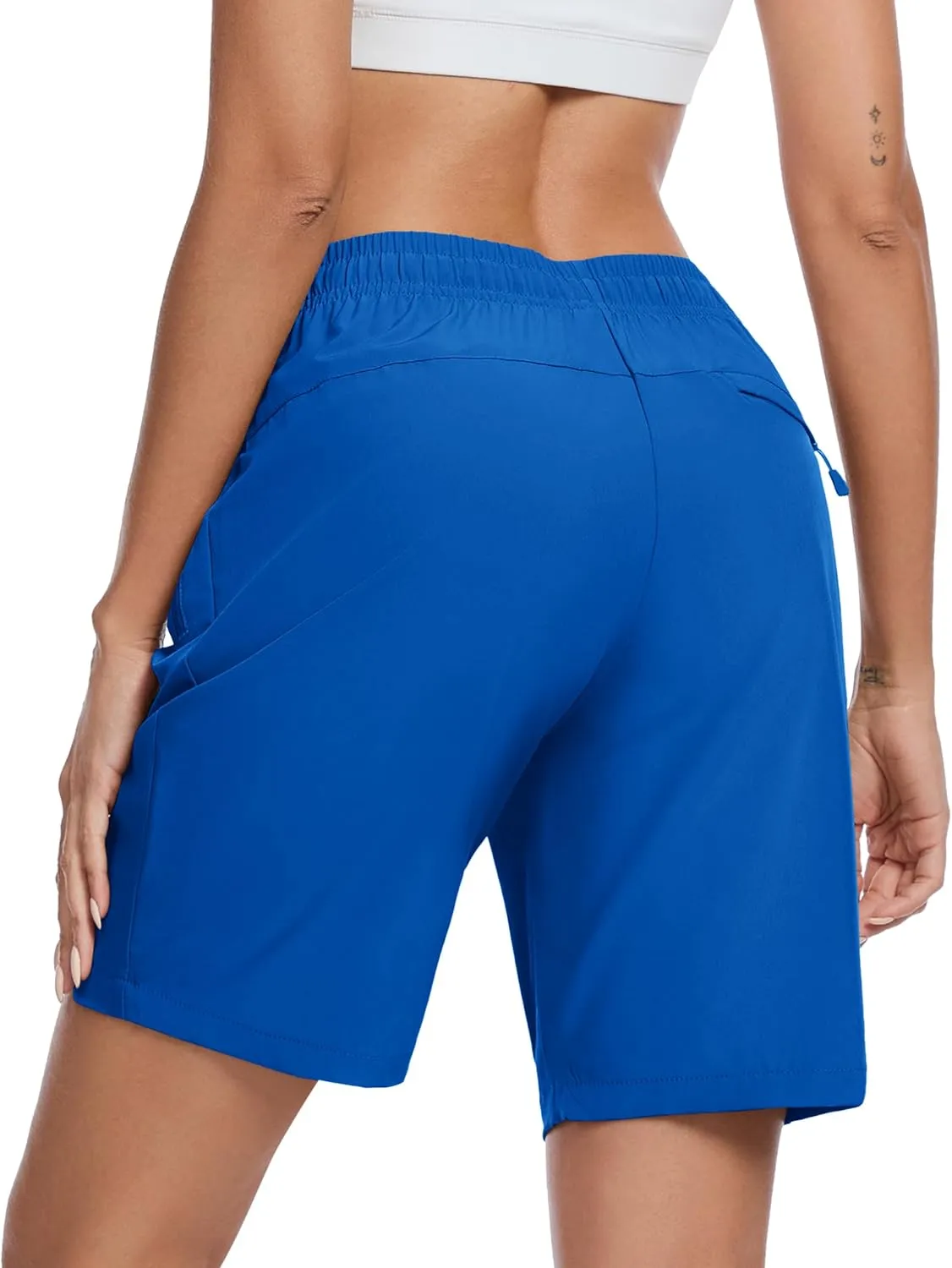TACVASEN Women's Hiking Shorts Quick Dry Lightweight 8" Water Resistant Athletic Shorts with Pockets Outdoor Golf Active