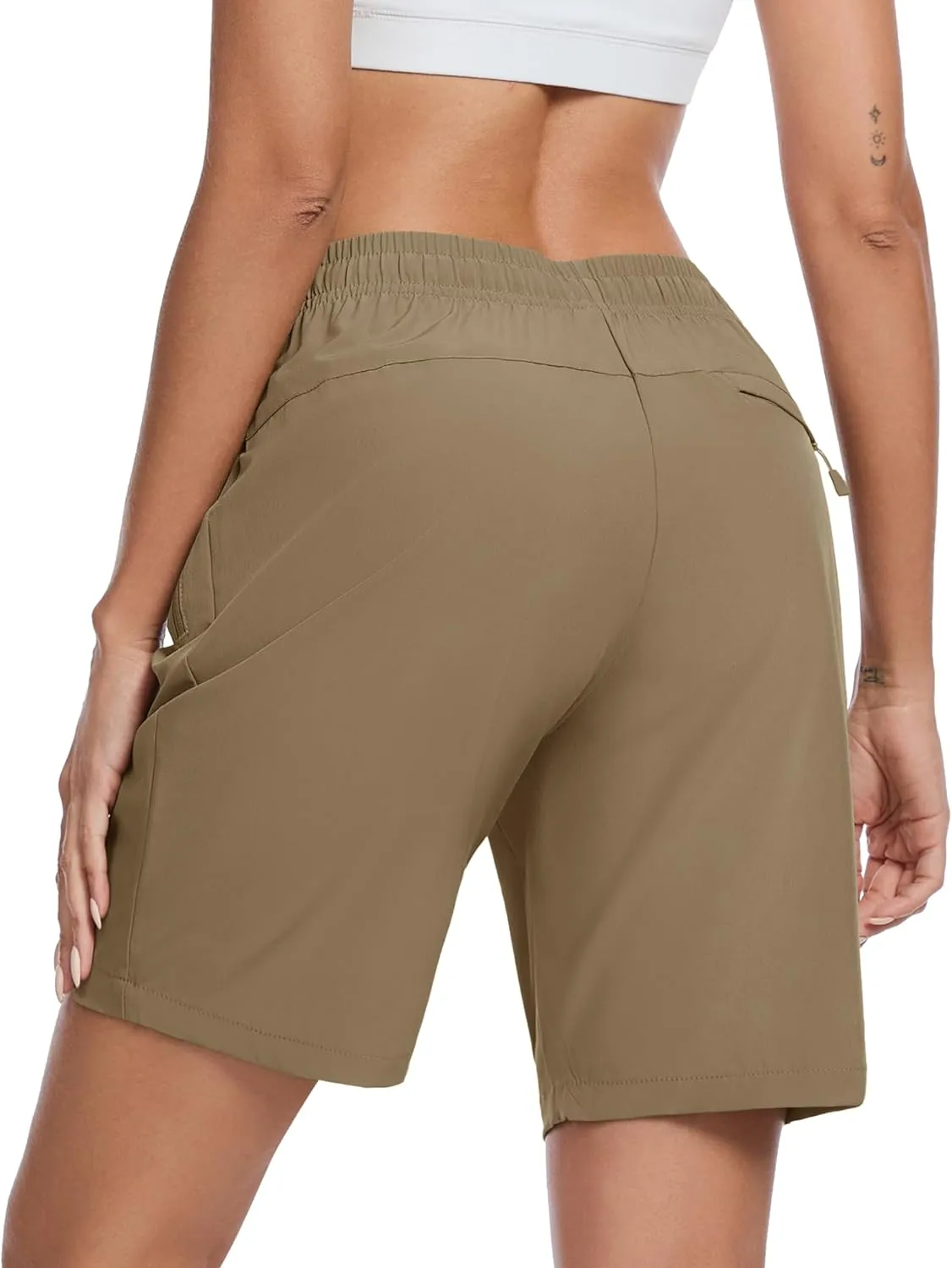 TACVASEN Women's Hiking Shorts Quick Dry Lightweight 8" Water Resistant Athletic Shorts with Pockets Outdoor Golf Active