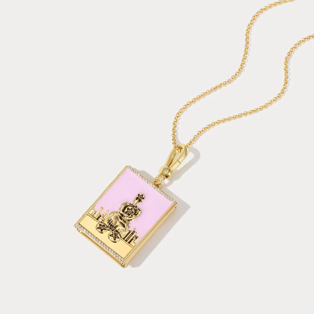 Tarot Locket Pendant - Four of Pentacles