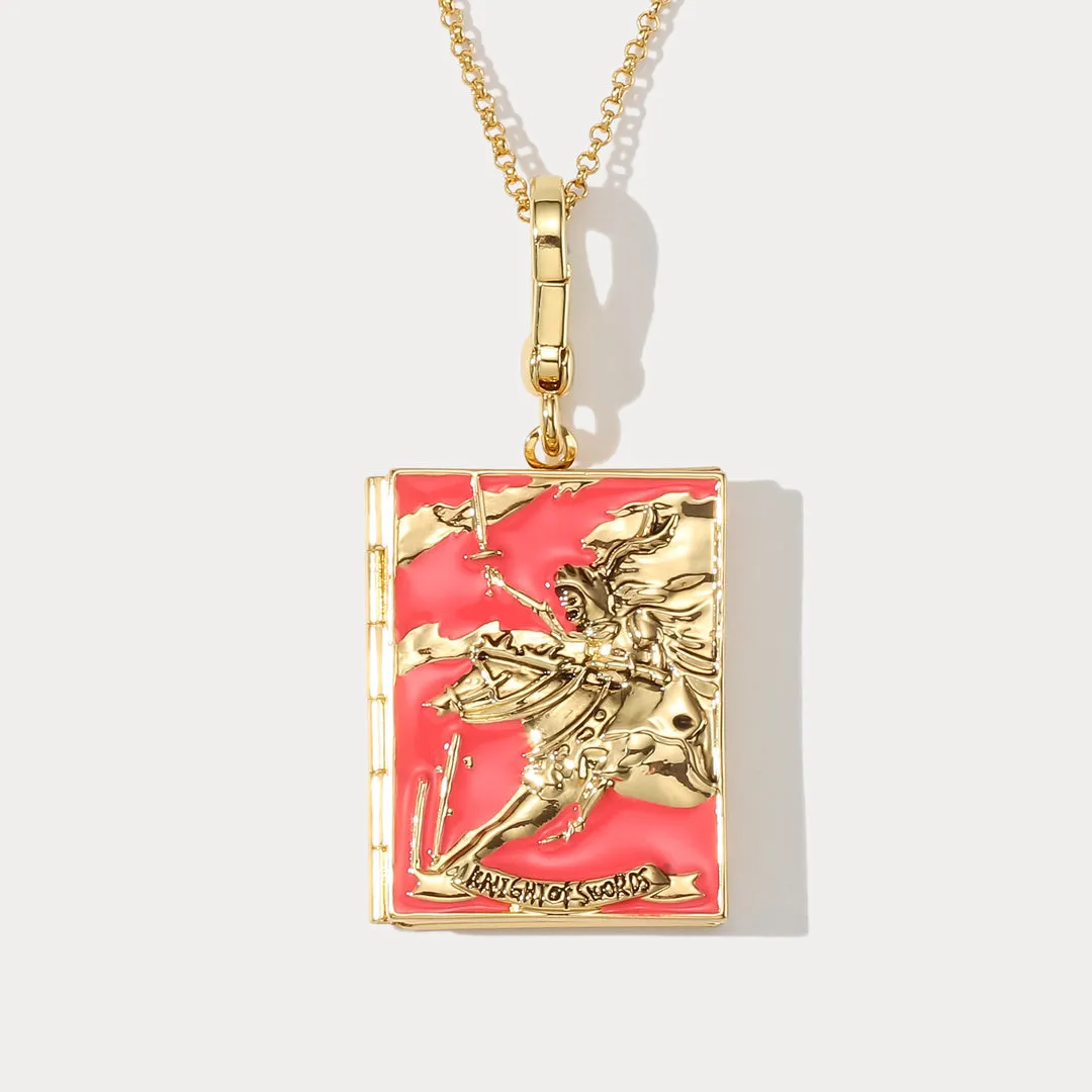 Tarot Locket Pendant - Knight of Swords