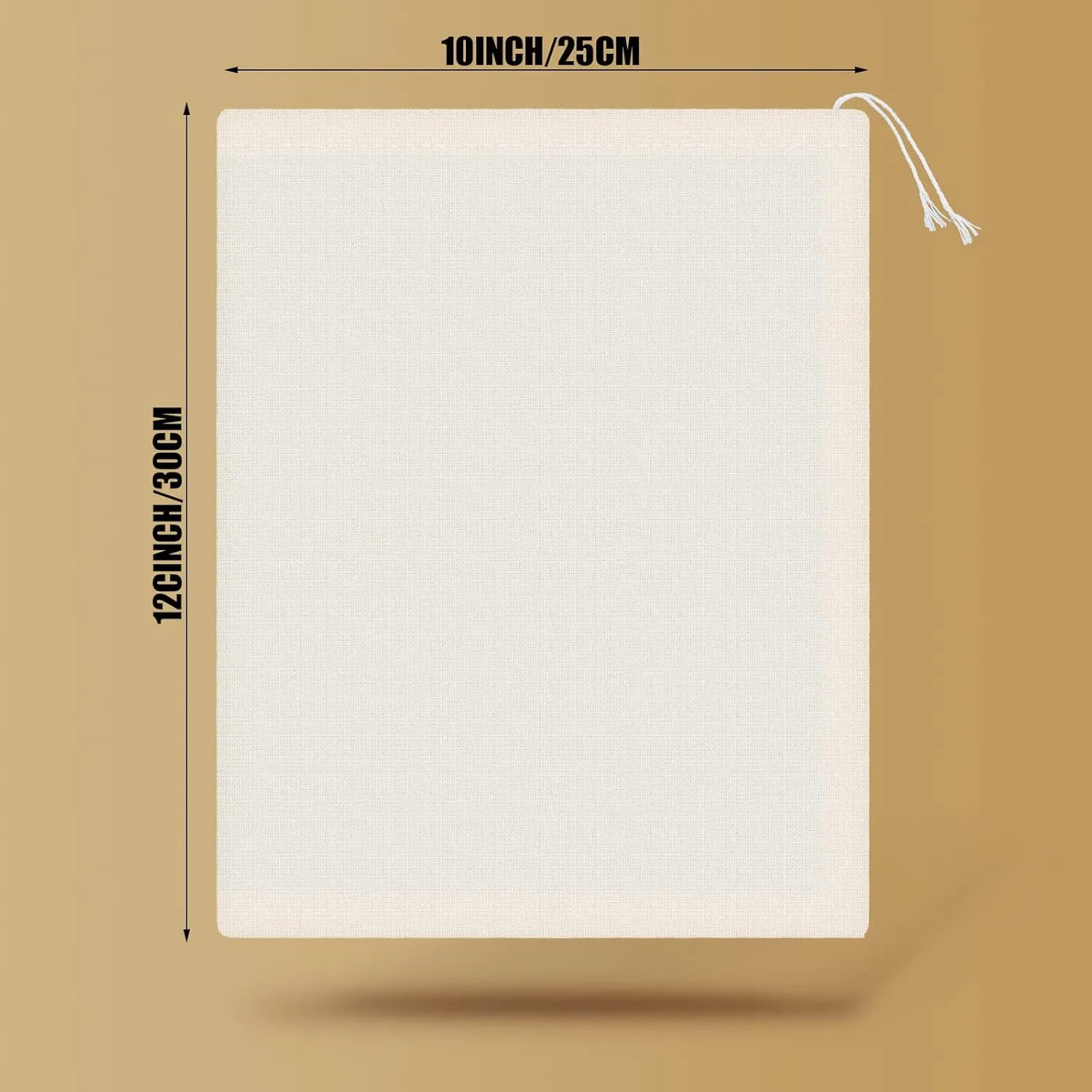 Tatuo 50 Pcs 10 x 12 Inches Muslin Cotton Drawstring Bags Canvas Linen Sachet Bag Reusable Empty Gift Pouch for Party Home Supplies