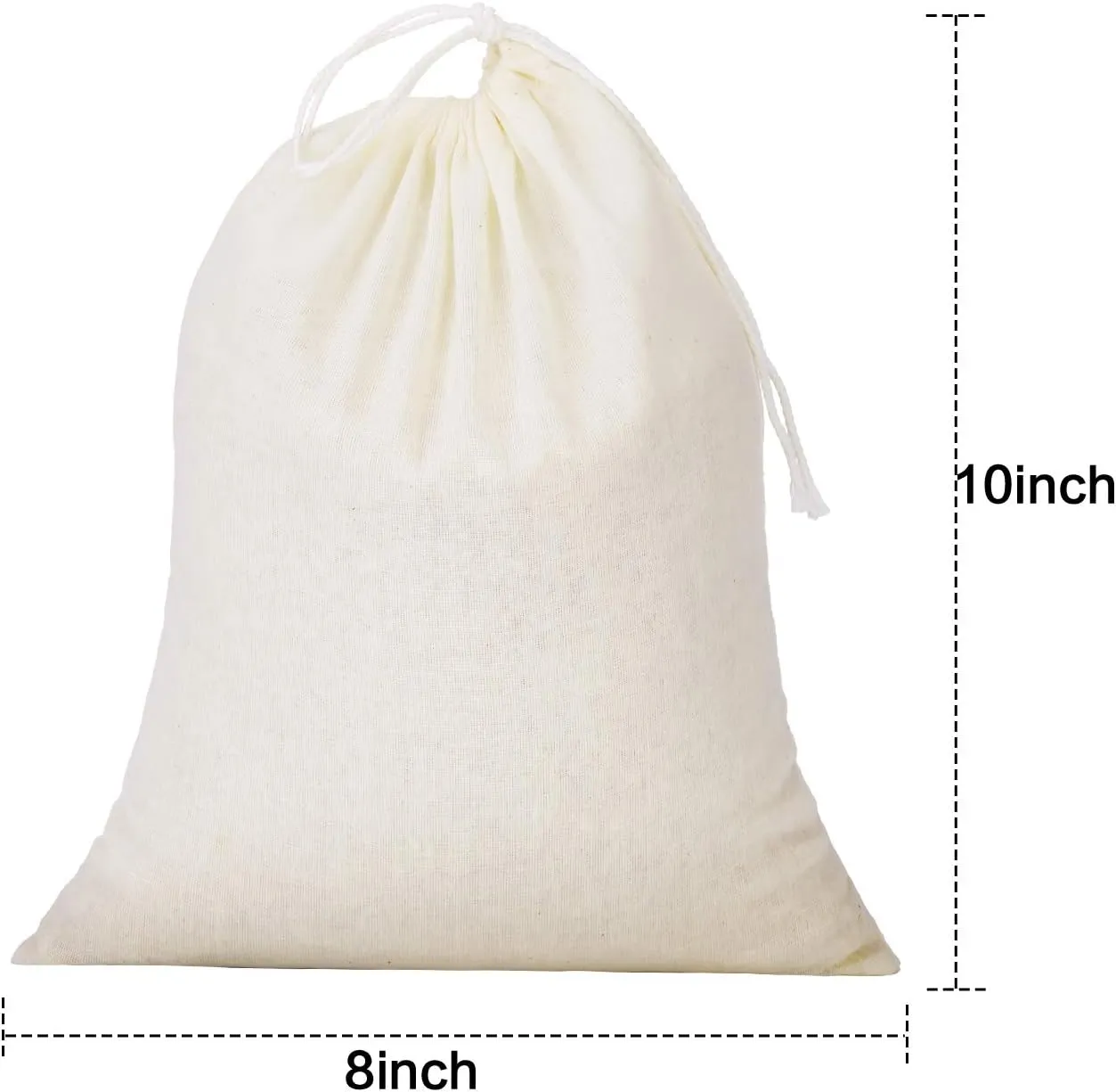 Tatuo 50 Pieces Muslin Bags Cotton Drawstring Bags Sachet Bag for Home Supplies (8 x 10 Inches)