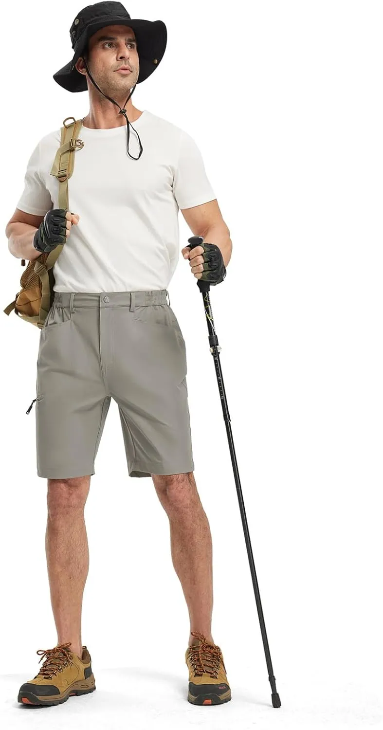 TBMPOY Men's Golf Shorts 9" Lightweight Quick Dry Hiking Cargo Shorts Casual Travel Outdoor with 4 Pockets