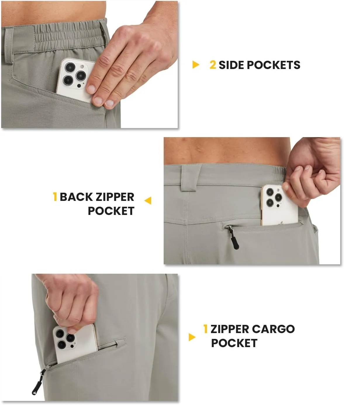 TBMPOY Men's Golf Shorts 9" Lightweight Quick Dry Hiking Cargo Shorts Casual Travel Outdoor with 4 Pockets