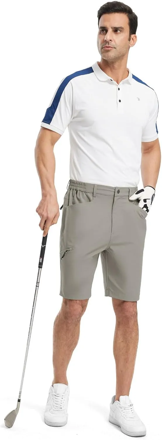 TBMPOY Men's Golf Shorts 9" Lightweight Quick Dry Hiking Cargo Shorts Casual Travel Outdoor with 4 Pockets