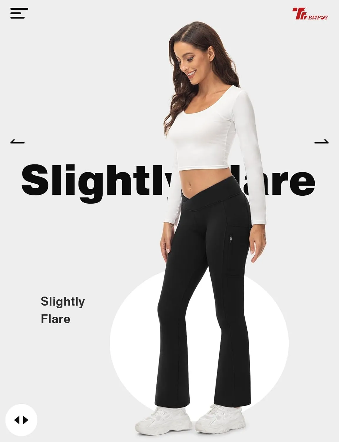 TBMPOY Women's Flare Fleece Lined Pants Bootcut Hiking Crossover Yoga Legging Winter Warm Thermal Outdoor