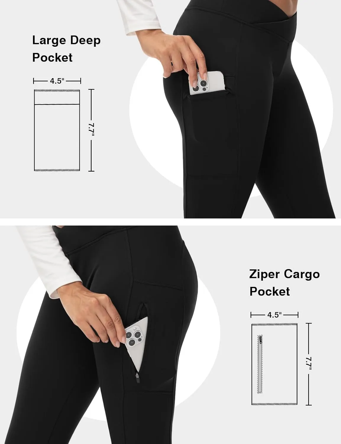TBMPOY Women's Flare Fleece Lined Pants Bootcut Hiking Crossover Yoga Legging Winter Warm Thermal Outdoor