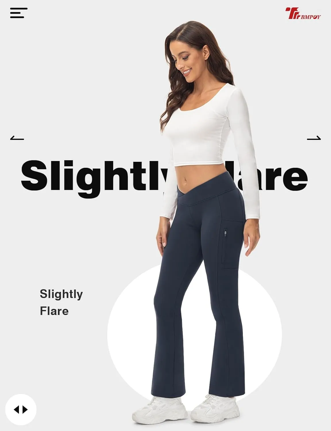 TBMPOY Women's Flare Fleece Lined Pants Bootcut Hiking Crossover Yoga Legging Winter Warm Thermal Outdoor