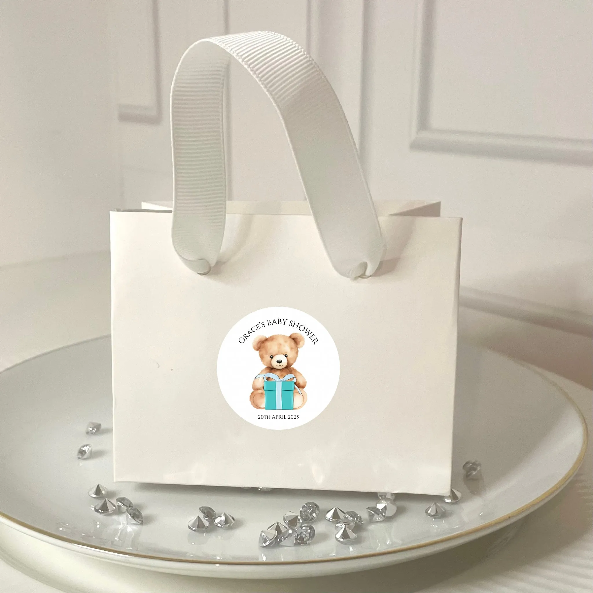 Teddy Bear’ Baby Shower Favour Gift Bags - 2 sizes (Pack of 6)
