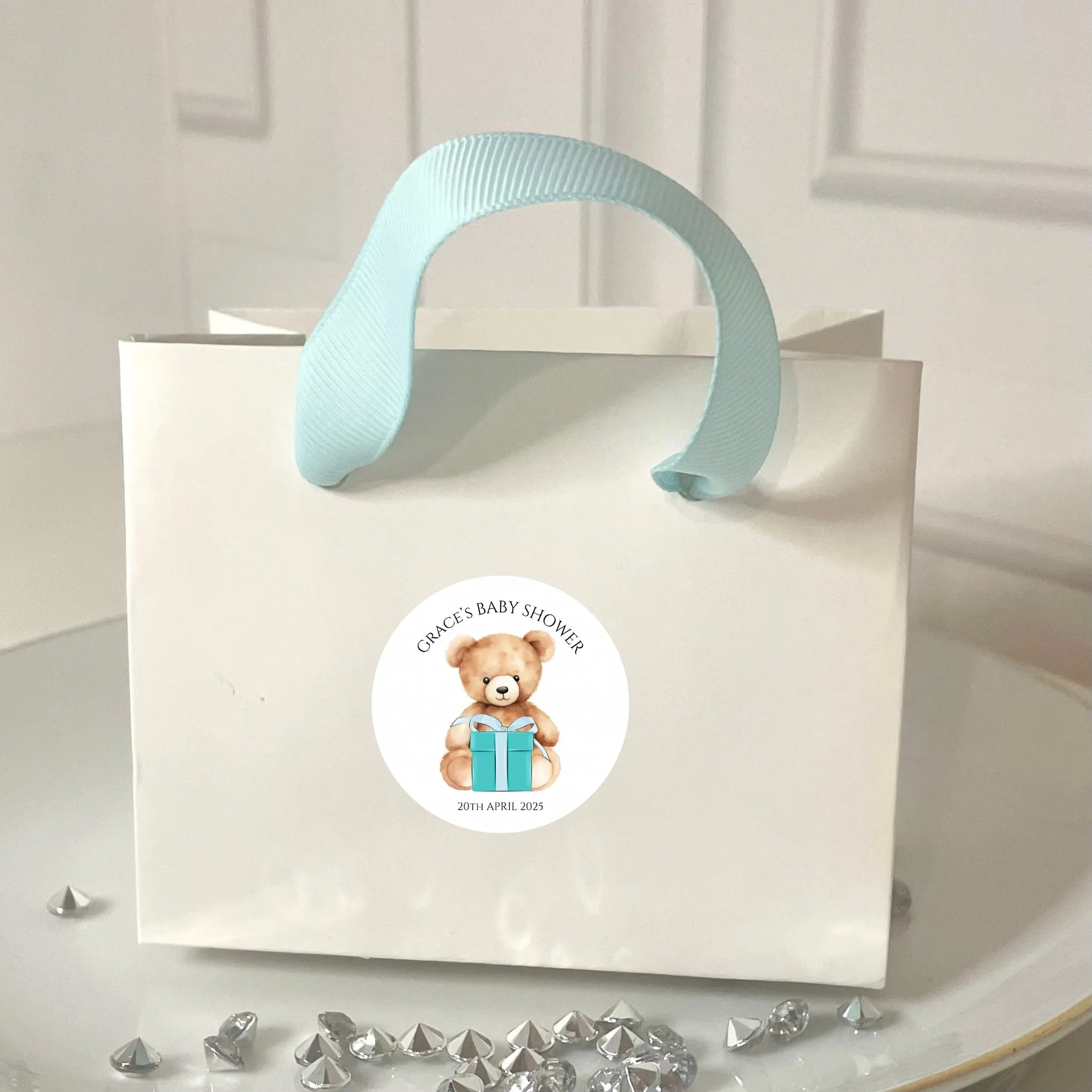 Teddy Bear’ Baby Shower Favour Gift Bags - 2 sizes (Pack of 6)