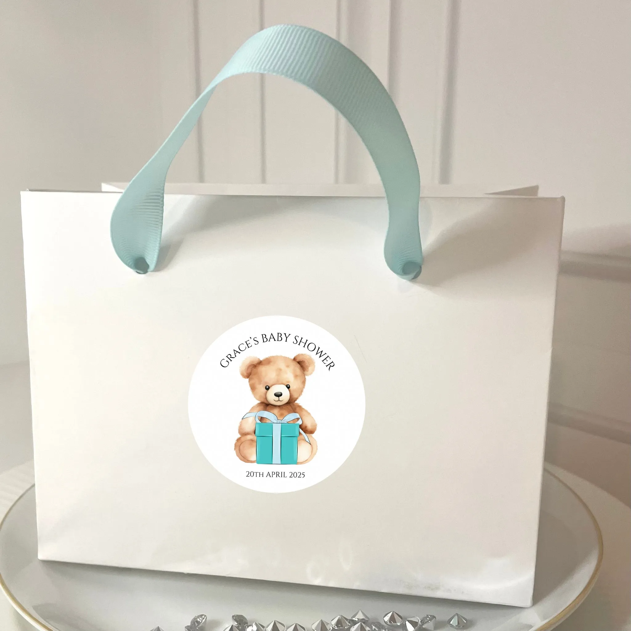 Teddy Bear’ Baby Shower Favour Gift Bags - 2 sizes (Pack of 6)