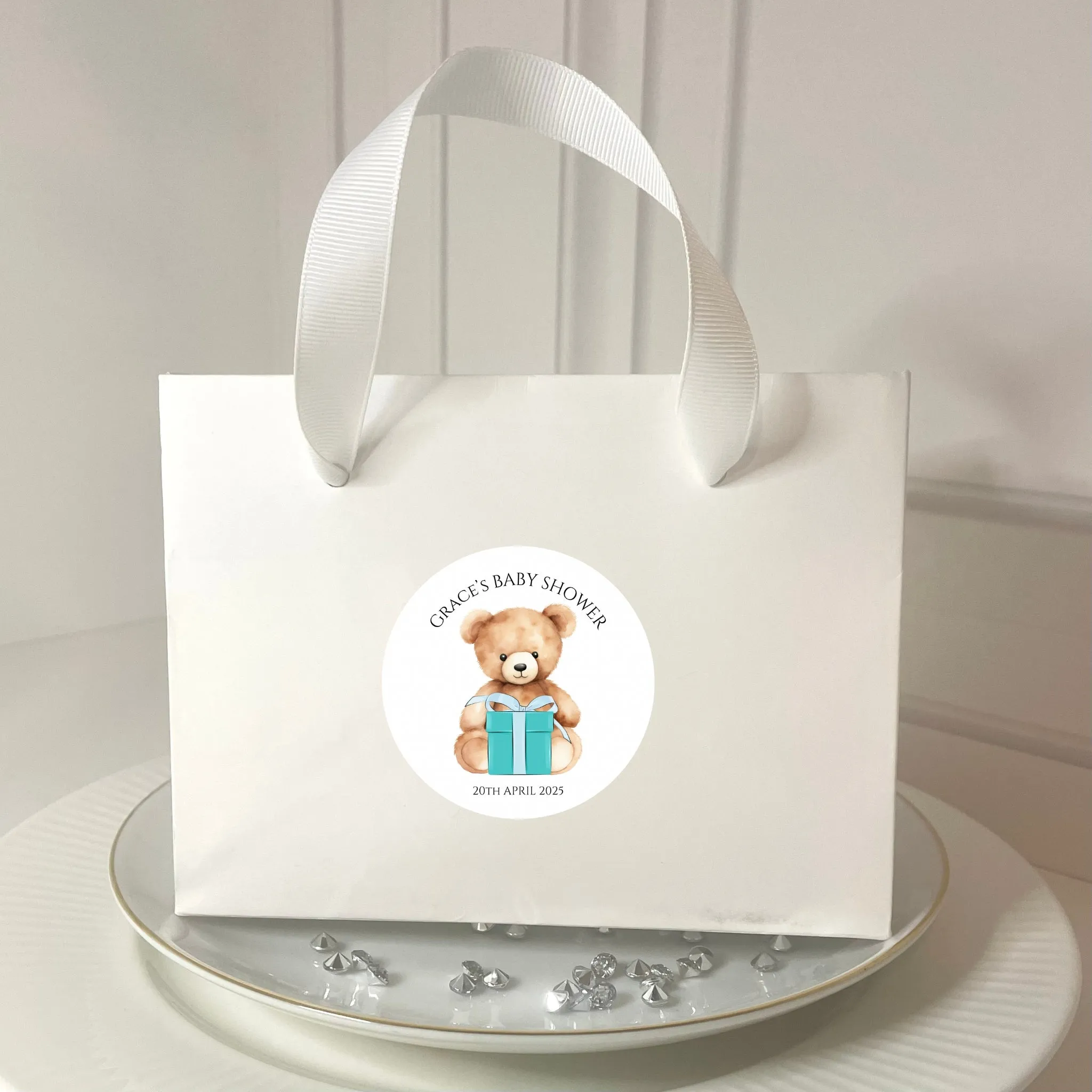 Teddy Bear’ Baby Shower Favour Gift Bags - 2 sizes (Pack of 6)