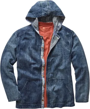 Territory Ahead Mens Cotton Linen Denim Hoodie Jacket