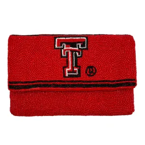 TEXAS TECH UNIVERSITY BEADED MINI CLUTCH