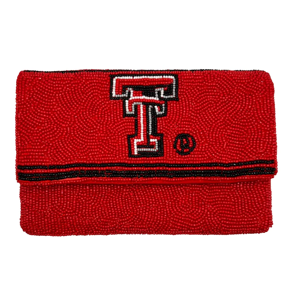 TEXAS TECH UNIVERSITY BEADED MINI CLUTCH
