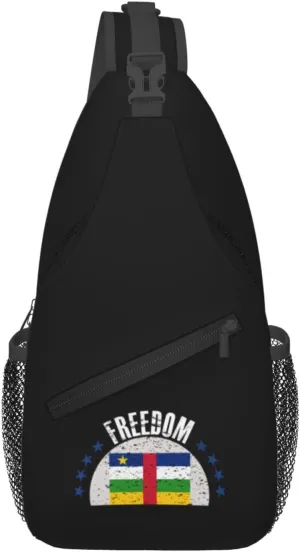 The Central African Republic Flag And Freedom Crossbody Bags For Women Men Chest Backpack Gym Shoulder Bag Travel Outdoor Sports Casual Crossbody Bags
