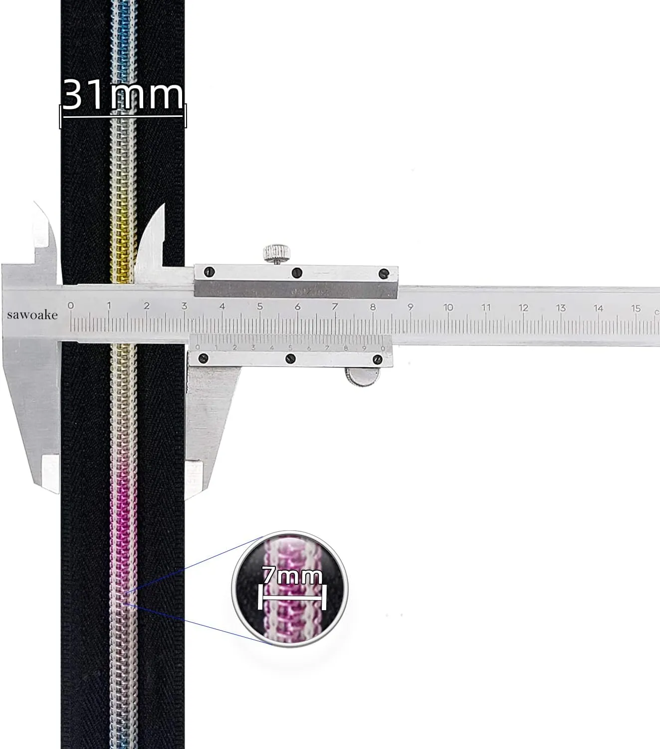 The Yards 10 Yards Bulk White Nylon Coil Zipper with Silver Teeth - Replacement Sewing Zipper with 10PCS Sliders for DIY Craft Bags