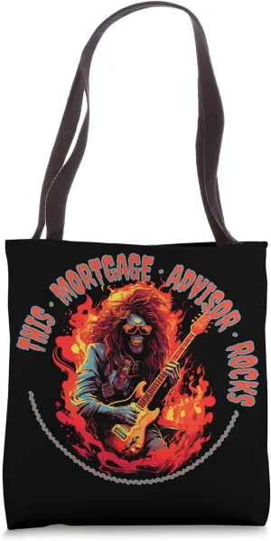 This Mortgage Advisor Rocks Funny Musician Tote Bag