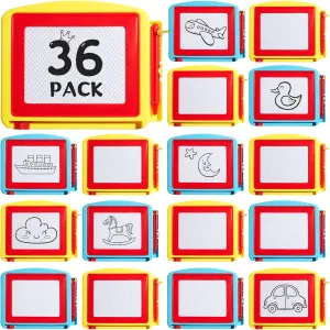 Tinlade 36 Pack Mini Magnetic Drawing Board for Kids, Erasable Mini Doodle Boards, Writing Sketch and Painting Pad Set, Small Magnetic Drawing Boards for Classroom Rewards Party Favors