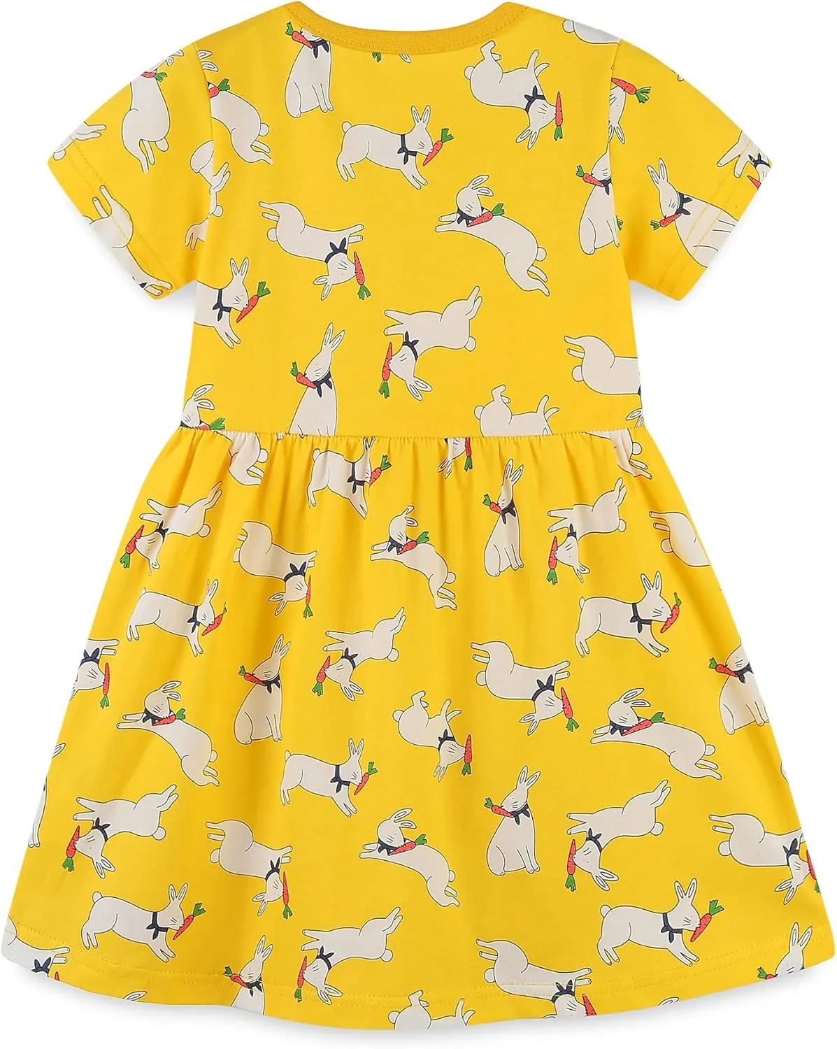 Toddler Girl's Cotton Dress Toddler Girls Summer Dress Clothes Cotton Casual Cartoon Print Short Sleeve Dresses 1-7 Years