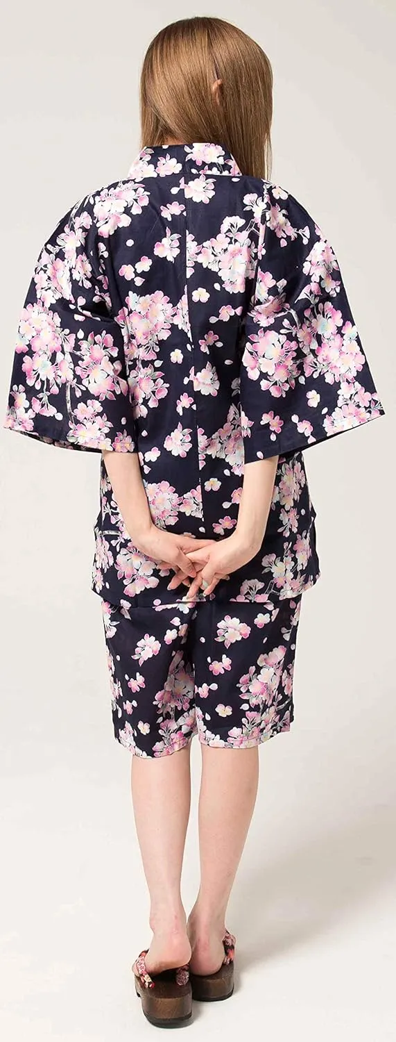 Tokyoin Japanese Traditional Relaxation Wear Kawaii Kimono Casual Jimbei set2 100% Cotton.