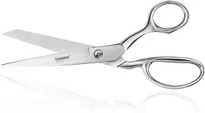 TONMA Sewing Scissors [Made in Japan] 9 Inch Professional Fabric Scissors, Industrial Japanese Solid Stainless Steel Dressmaker Tailor Shears, Ideal for Cutting Cloth Denim Leather, Mirror Finish