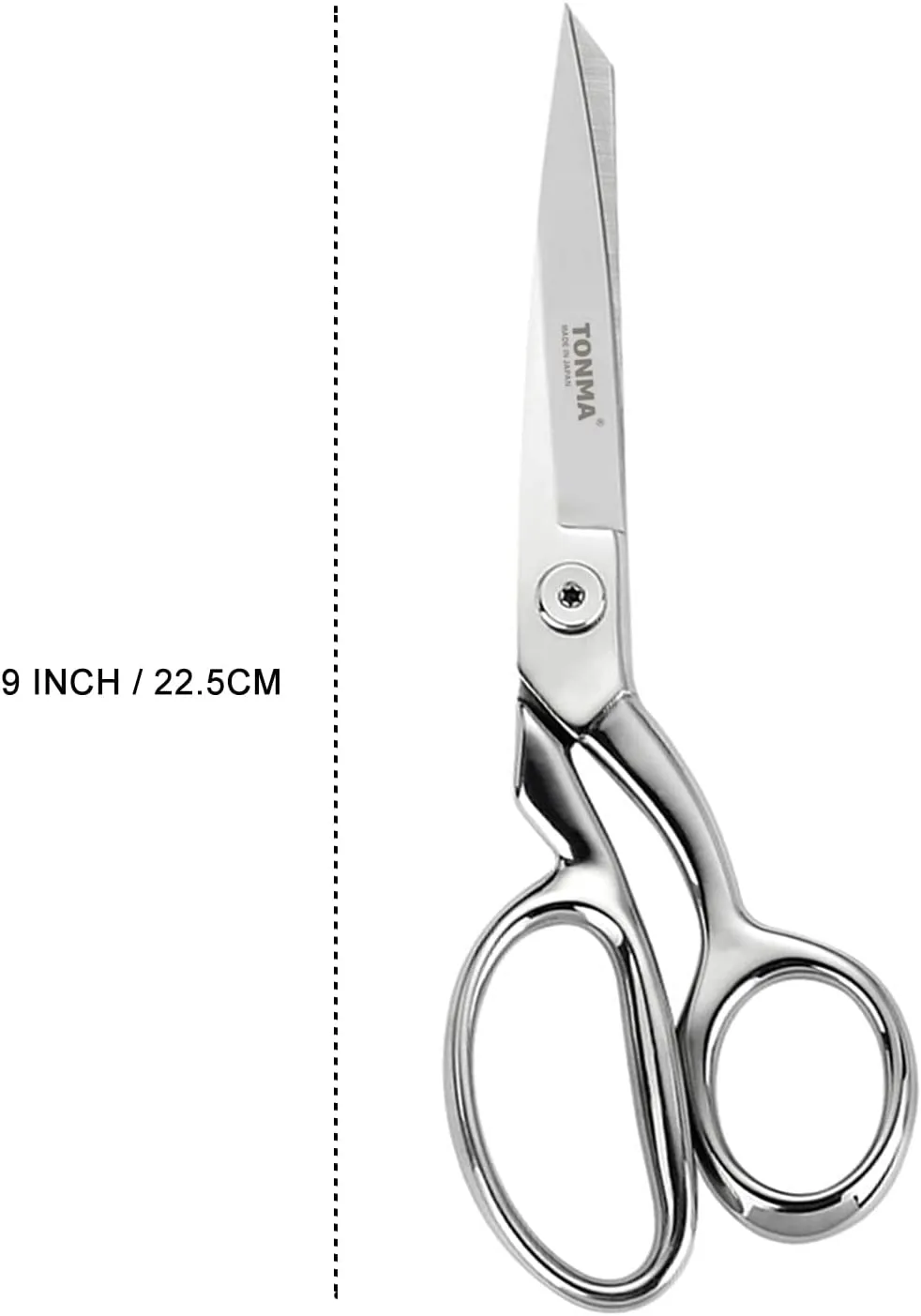 TONMA Sewing Scissors [Made in Japan] 9 Inch Professional Fabric Scissors, Industrial Japanese Solid Stainless Steel Dressmaker Tailor Shears, Ideal for Cutting Cloth Denim Leather, Mirror Finish