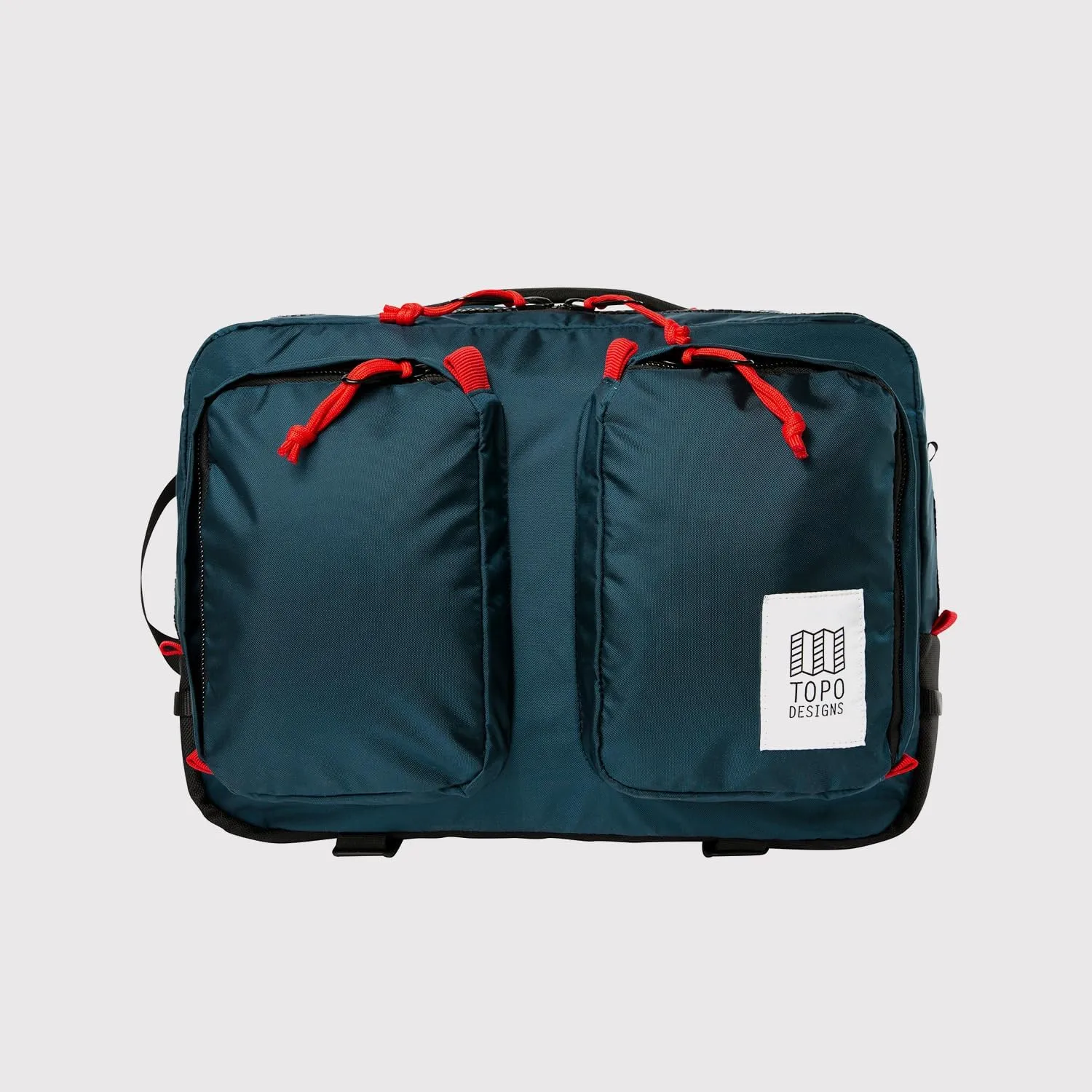 Topo Designs Global Briefcase - Bold Daily Carry Bag, Commuting Travel Pack with Oversized Zips, Signature Denver Style (Eco-Friendly/Navy)