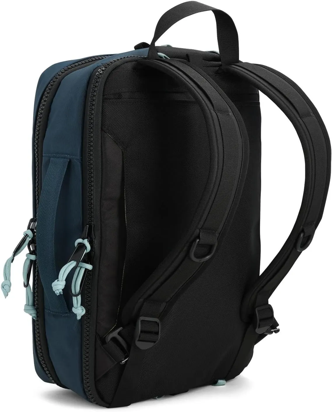 Topo Designs Global Briefcase - Bold Daily Carry Bag, Commuting Travel Pack with Oversized Zips, Signature Denver Style (Eco-Friendly/Pond Blue/Spice)