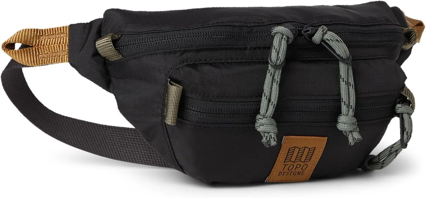 Topo Designs Mountain Waist Pack, Hip Bag, 100% Recycled Nylon Construction, 2L capacity, YKK Zips