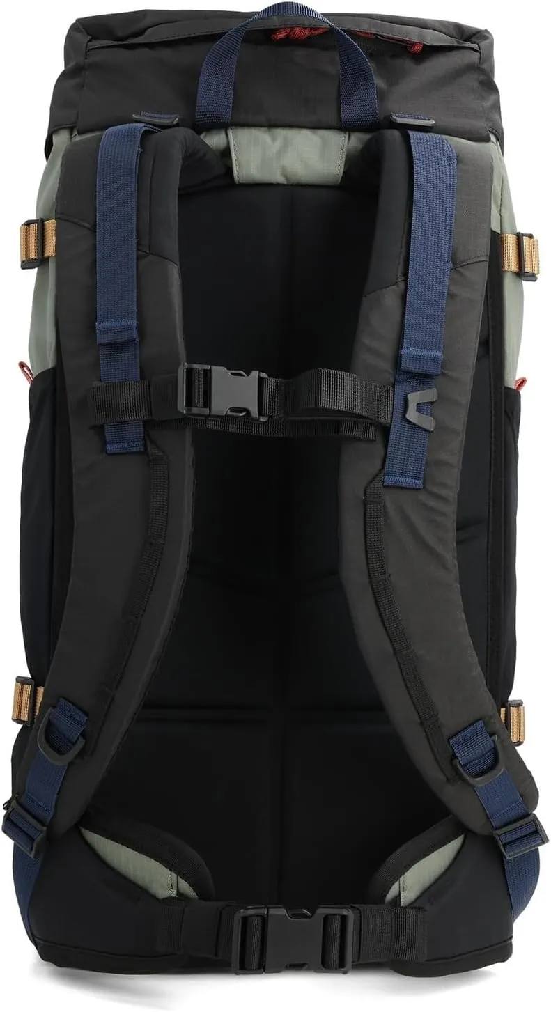 Topo Designs Rover Trail Pack 22L, Molded Back Panel, Waist Belt, Water Bottle Pockets, Bluesign Approved (Bone White/Beetle)