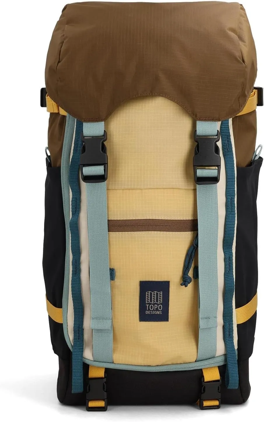 Topo Designs Rover Trail Pack 22L, Molded Back Panel, Waist Belt, Water Bottle Pockets, Bluesign Approved (Desert Palm/Sahara)