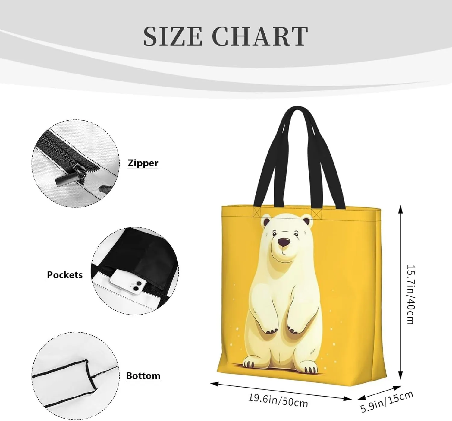 Tote Bag for Women Carefully Spelled with Love Shoulder Bag with Zipper Handbag Large Capacity Reusable Grocery Bag