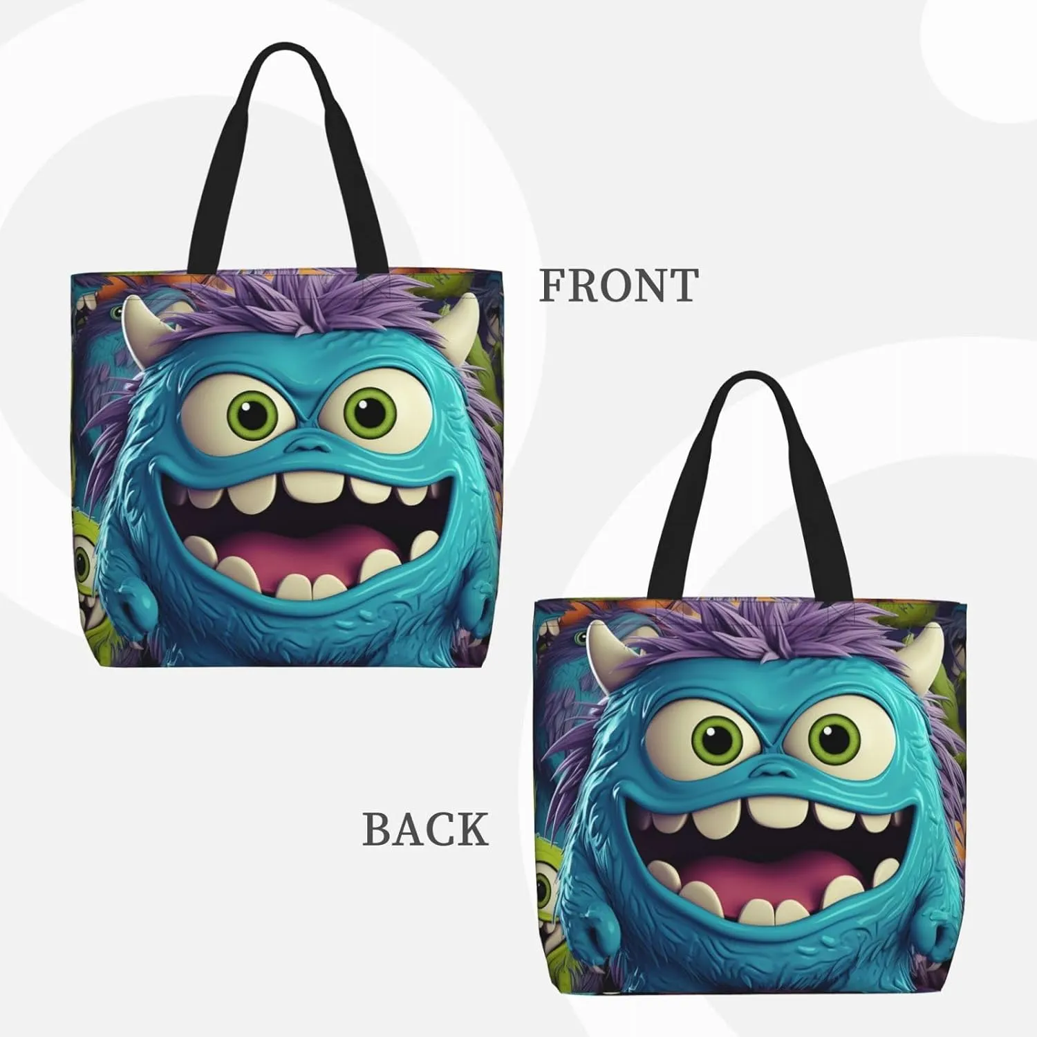 Tote Bag for Women Cartoon Pears Shoulder Bag with Zipper Handbag Large Capacity Reusable Grocery Bag