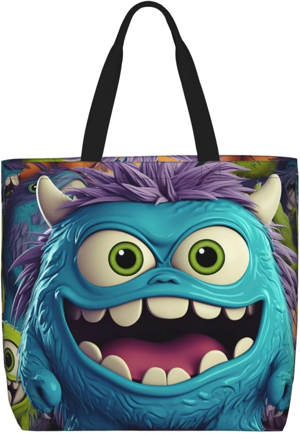 Tote Bag for Women Cartoon Pears Shoulder Bag with Zipper Handbag Large Capacity Reusable Grocery Bag