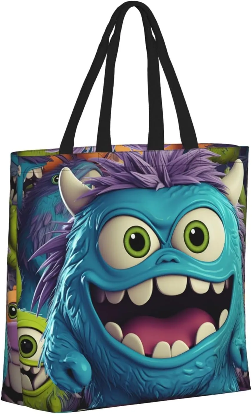 Tote Bag for Women Cartoon Pears Shoulder Bag with Zipper Handbag Large Capacity Reusable Grocery Bag