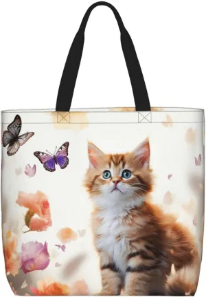 Tote Bag for Women Cute Owls Shoulder Bag with Zipper Handbag Large Capacity Reusable Grocery Bag