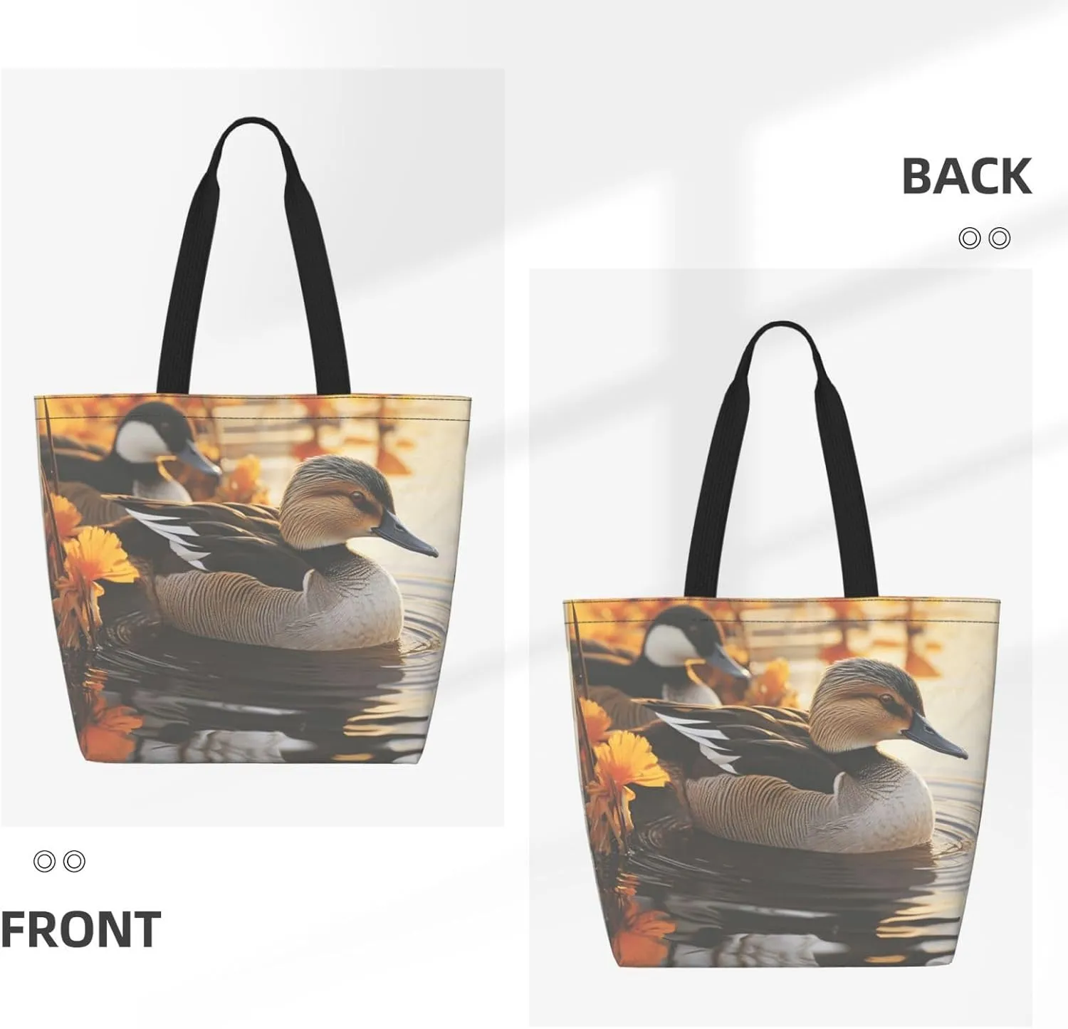 Tote Bag for Women Grocery Bag Reusable Shopping Bag Elephant white pattern Handbag Foldable Shoulder Bag