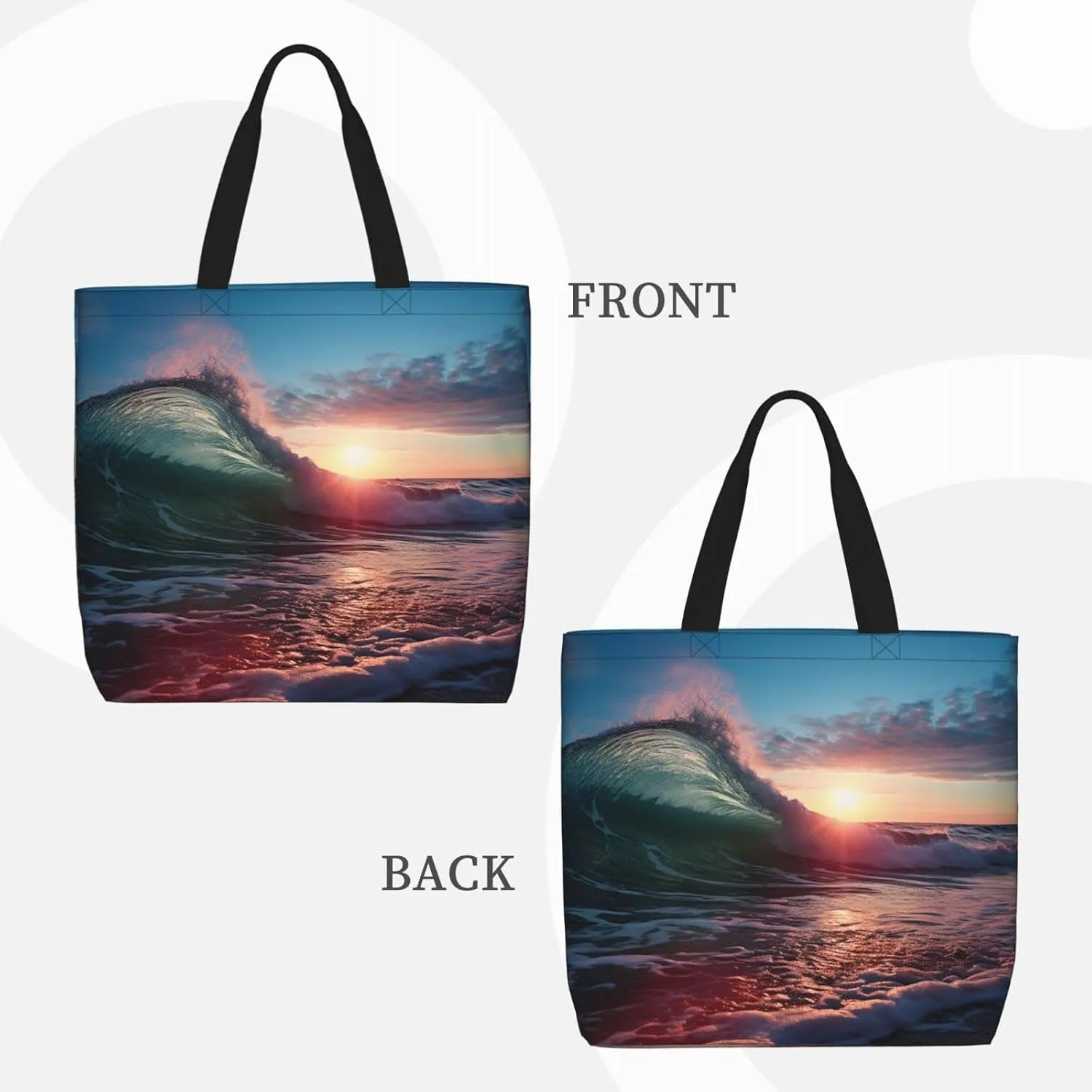 Tote Bag for Women Grocery Bag Reusable Shopping Bag Owl on a branch Handbag Foldable Shoulder Bag