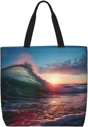 Tote Bag for Women Grocery Bag Reusable Shopping Bag Owl on a branch Handbag Foldable Shoulder Bag